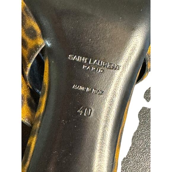 Saint Laurent NIB Cherish Slingback Pumps in Leopard Print Grosgrain Size 40 - Picture 12 of 12